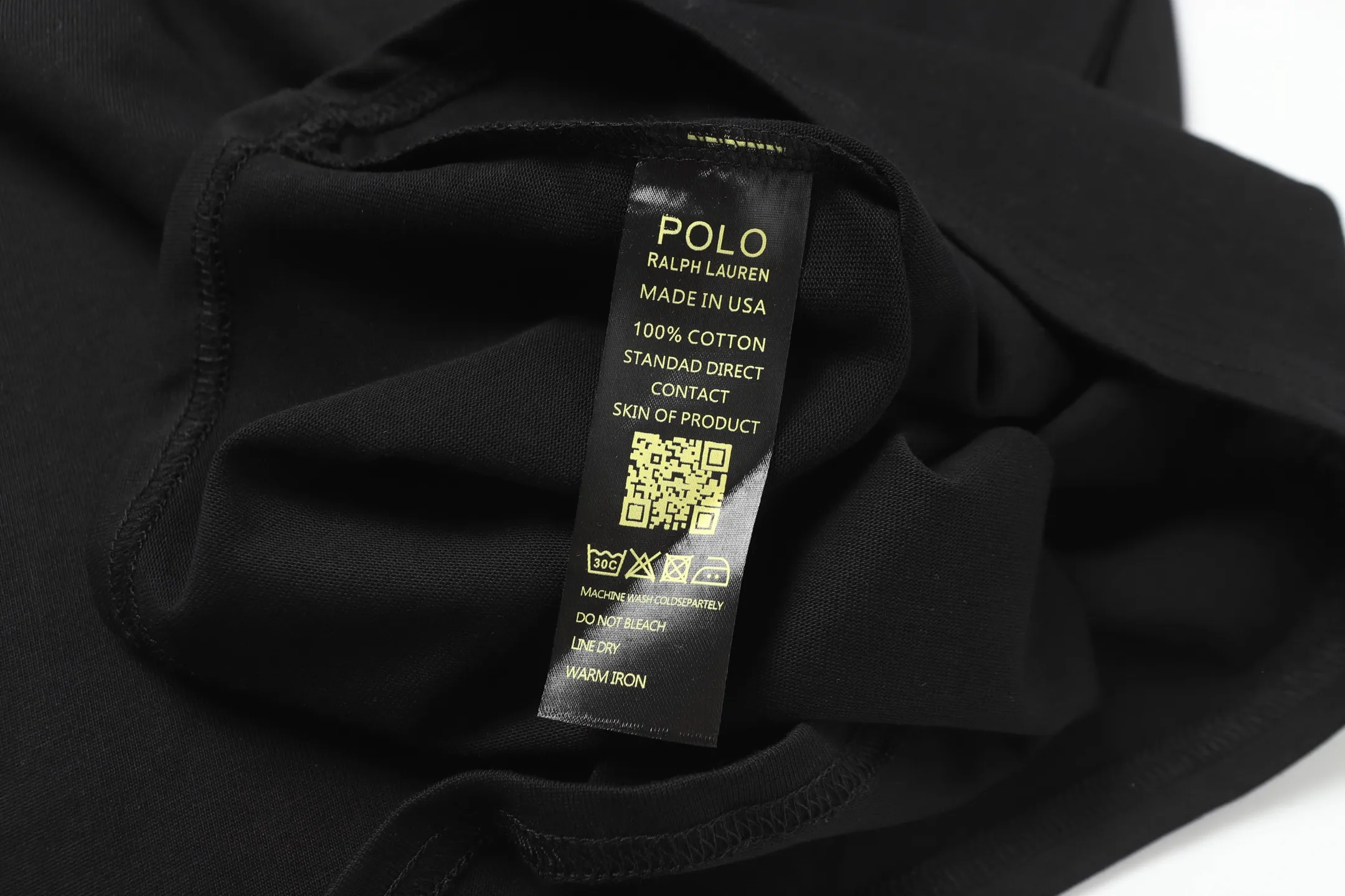 P130 Style number: A006 [Ralph Lauren classic color gradient printed round neck basic short sleeves] ✅270g double yarn fabric, custom-woven and dyed threads ✅Original stickers Scan the QR code to enter the official website ✅Large version, loose and stylish, can wear up to 210 pounds Color: black, white, navy blue, gray Size: S-XL
